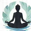 Icona che rappresenta il benessere olistico, come una persona in posizione yoga con elementi naturali.