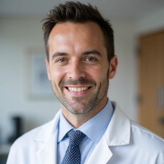 Ritratto professionale del Dottor Marco Bianchi, un uomo amichevole e competente.